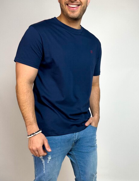 T-shirt lisa con logo bordado Tao Azul