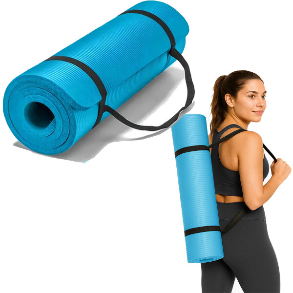 Colchoneta De Yoga Antideslizante 15mm Celeste