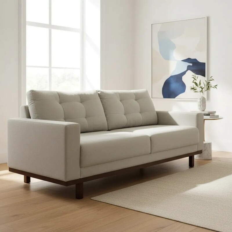 Sofa 3 cuerpos tela clara Sofa 3 cuerpos tela clara