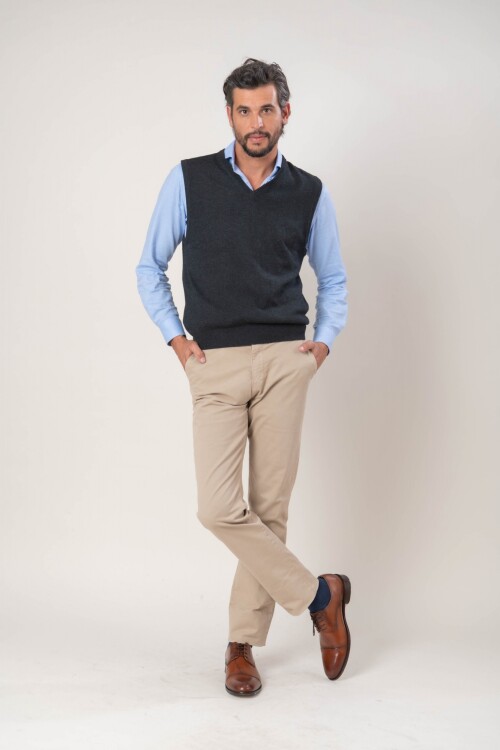 Chaleco Merino Gris