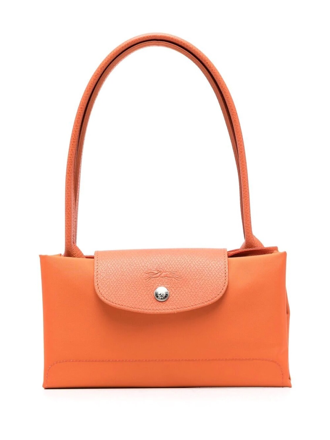 Longchamp -Cartera Longchamp plegable de nylon con cierre y asa larga, Le pliage M Naranja