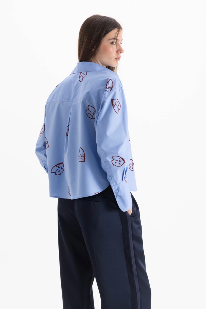 CAMISA TI AMO Celeste