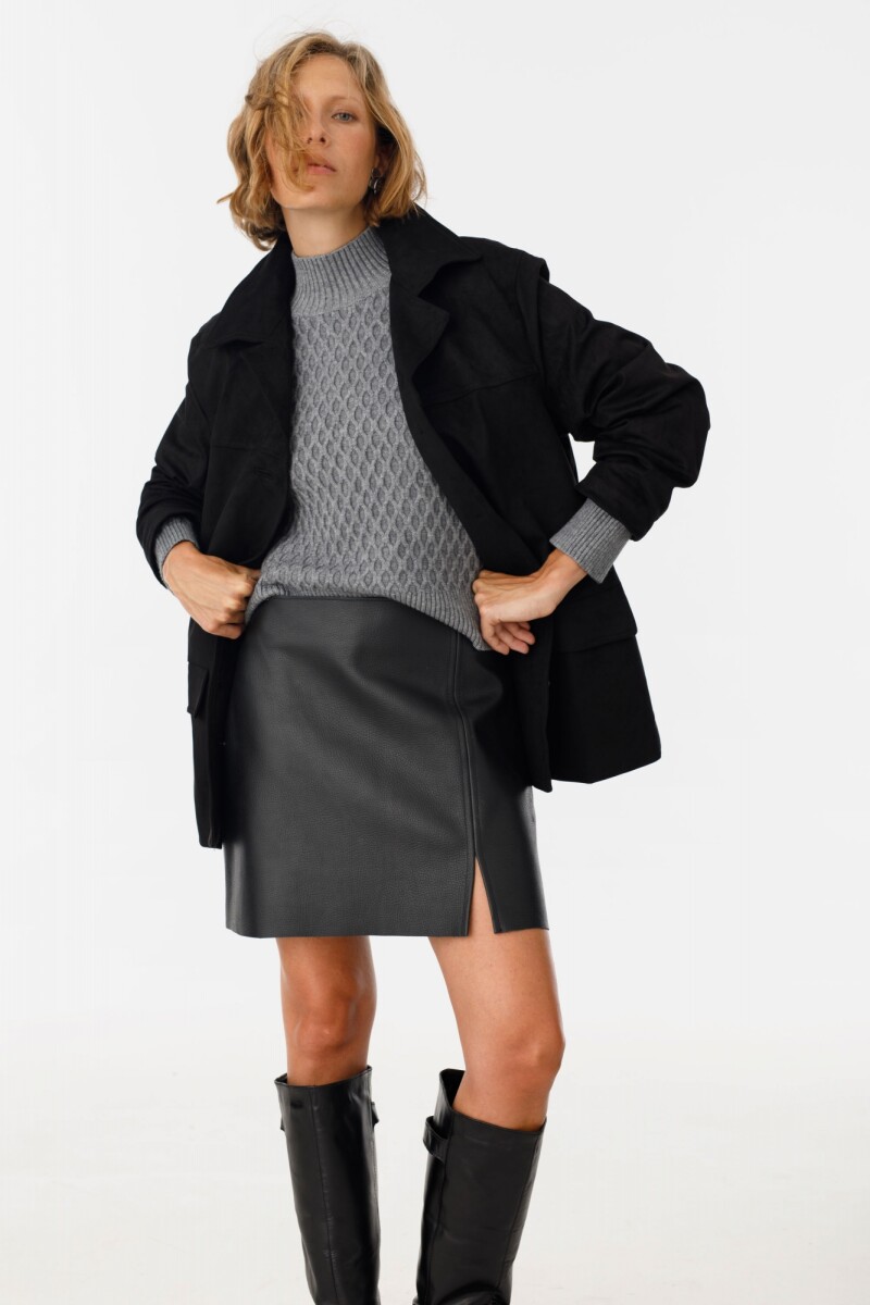 Falda Leather Marina Negro