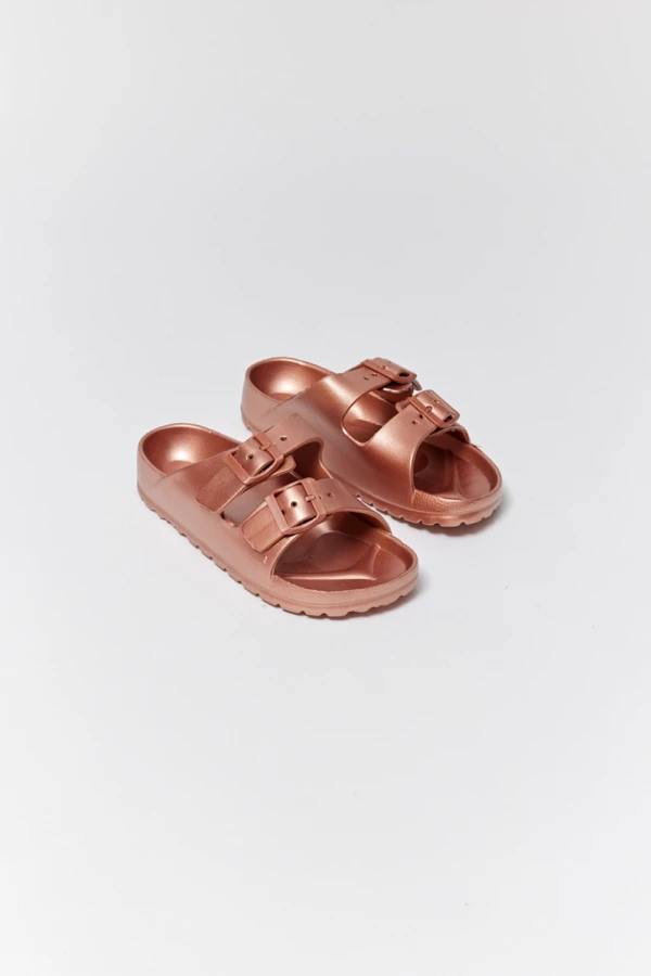Sandalia de goma Rosa Metalizado