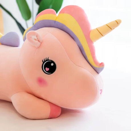 Peluche Unicornio Almohada Gigante 80cm Niños Bebes Rosado