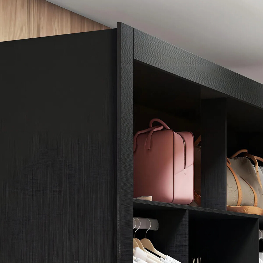 ROPERO VESTIDOR 2 CAJONES GUARDARROPA ARMARIO PLACARD CLOSET NEGRO