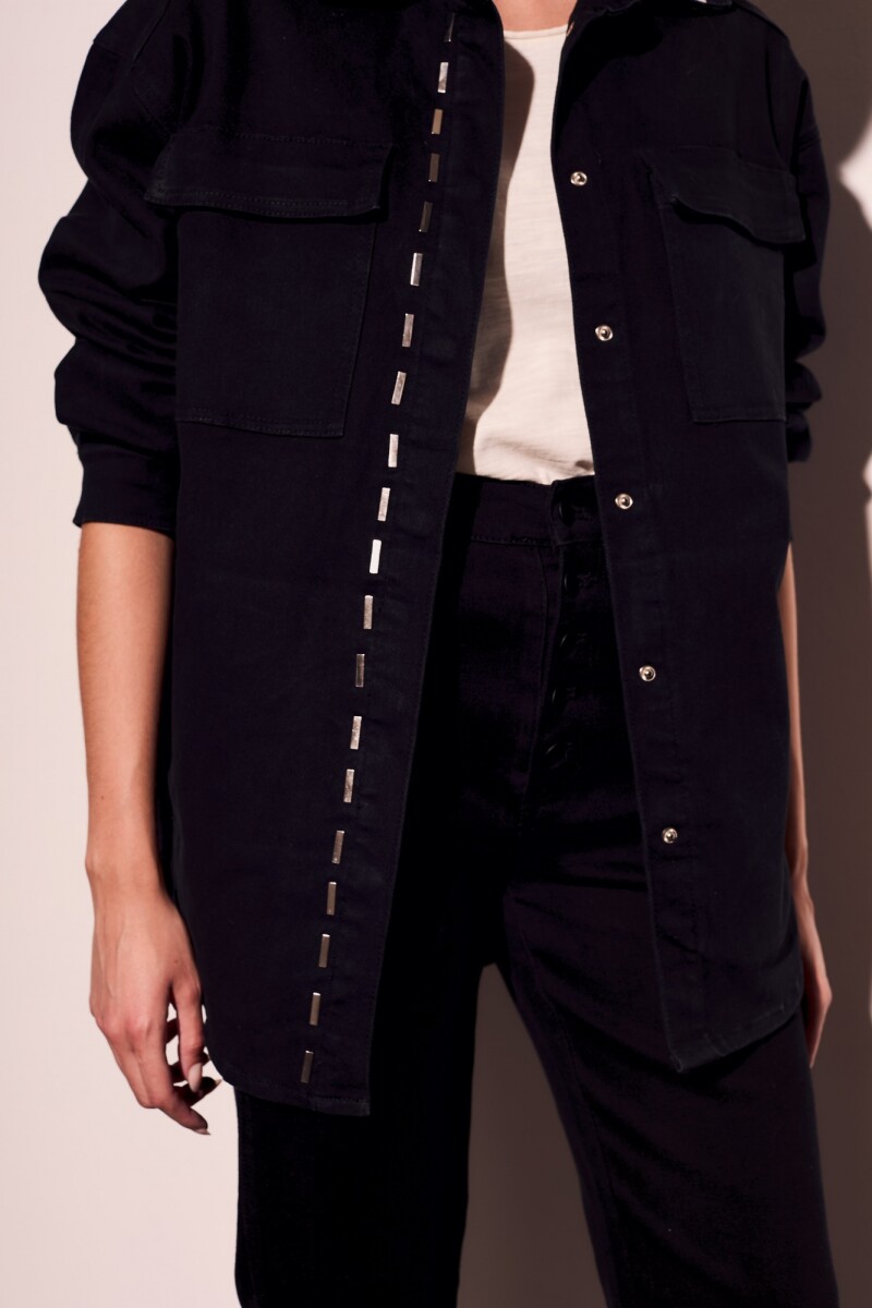 Sobrecamisa Apliques Negro