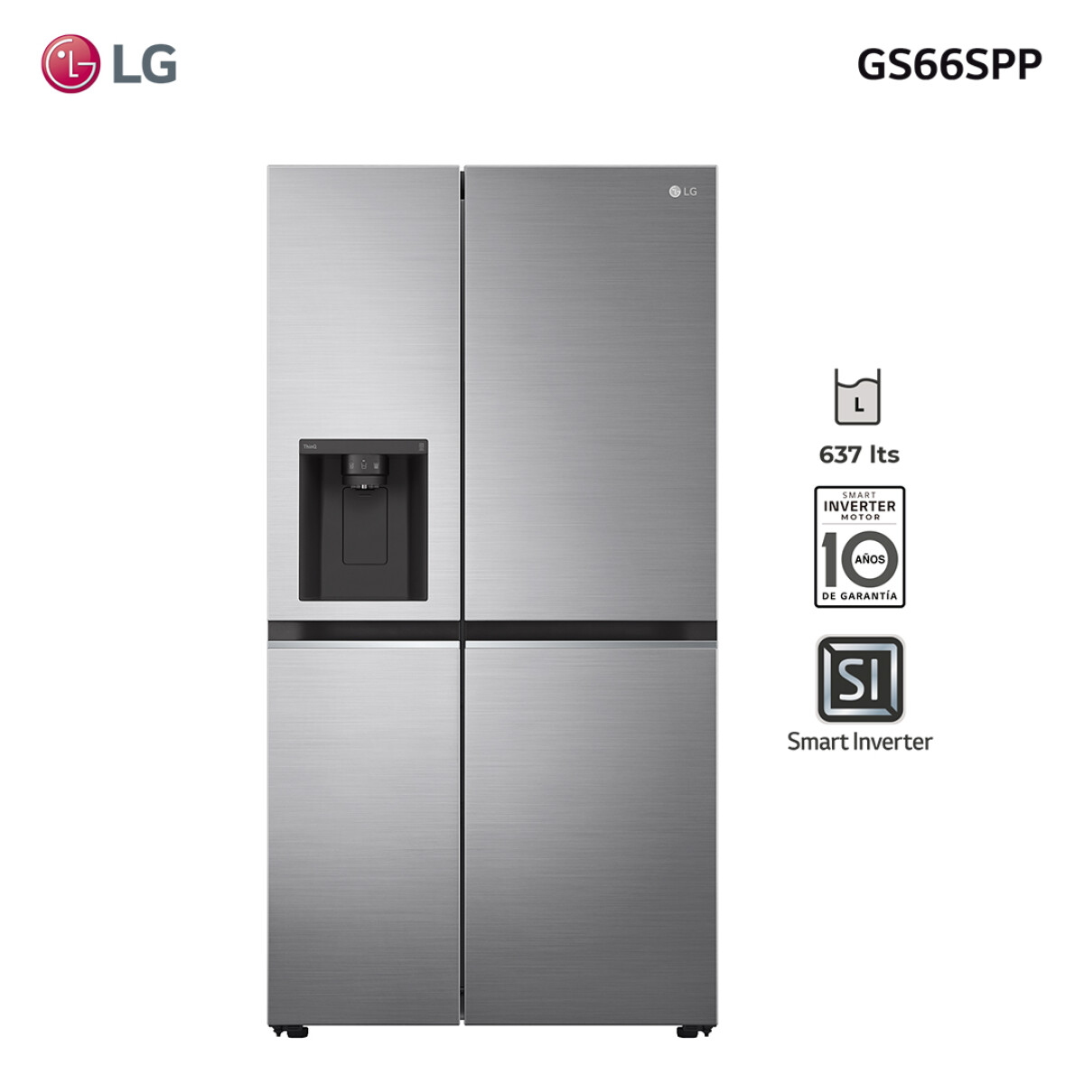 Refrigerador inverter 637L GS66SPP LG 