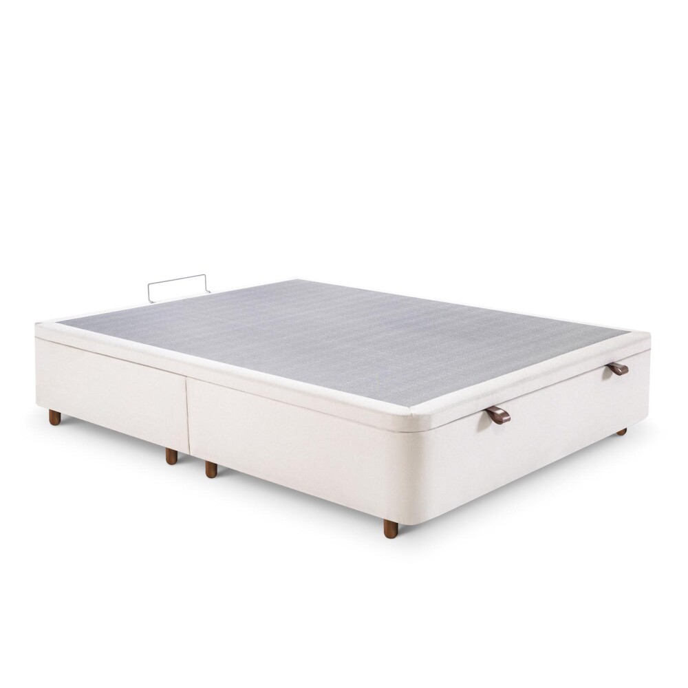 BOX BAÚL QUEEN MADERA NATURAL-BEIGE PREMIUM