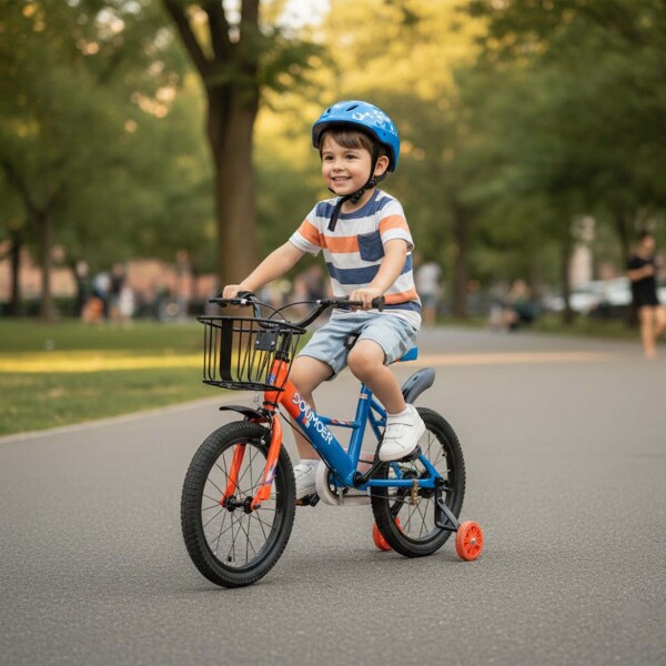 Bicicleta Infantil Doumoer R16 Canasto Parrilla Guardabarros Azul 1