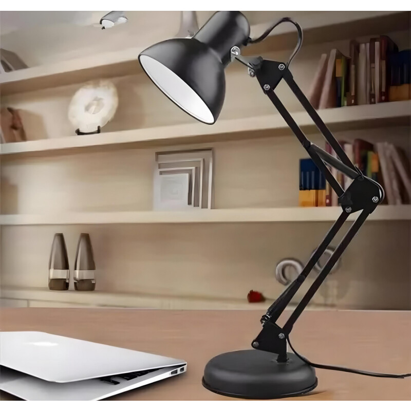 Lampara De Escritorio Portátil Metal Arquitecto Articulada Negro
