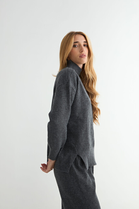 CONJUNTO TEJIDO AZAFRÁN GRIS OSCURO