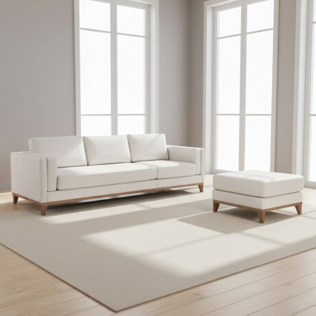 SILLÓN CON CHAISE 3 CUERPOS TELA-PREMIUM BLANCO EASY CLEAN LUXOR PREMIUM HUESO