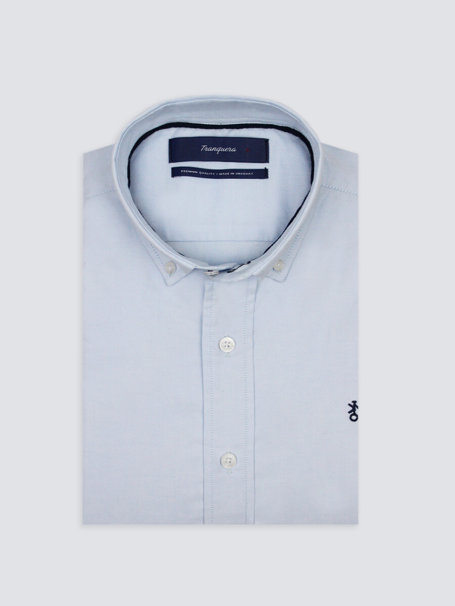 Camisa de Hombre Premium Lisa - Celeste 
