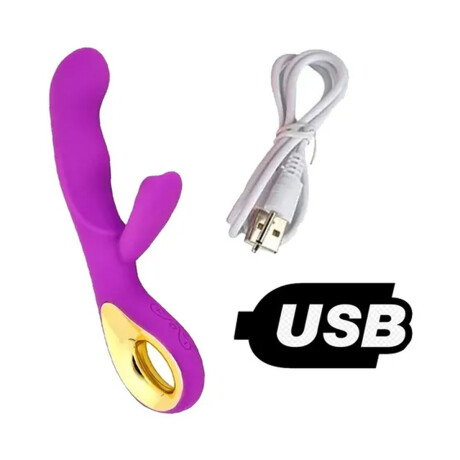 Vibrador Doble Estímulo Magic Massager Recargable USB Violeta