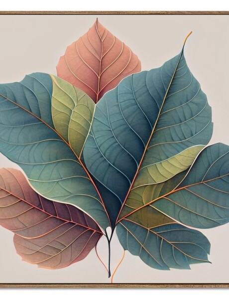 CUADRO CANVAS 40x40cm MARCO HOJA POPLAR COLORES 1 CUADRO CANVAS 40x40cm MARCO HOJA POPLAR COLORES 1