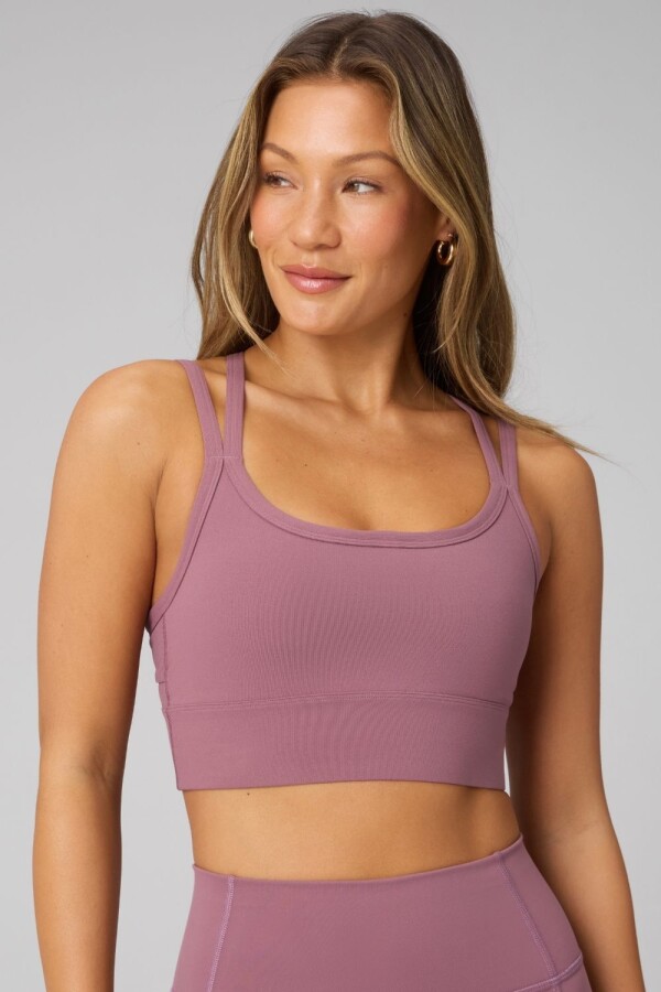 Top Principal Longline Medium Impact Sports Bra Mujer Mushroom Mauve