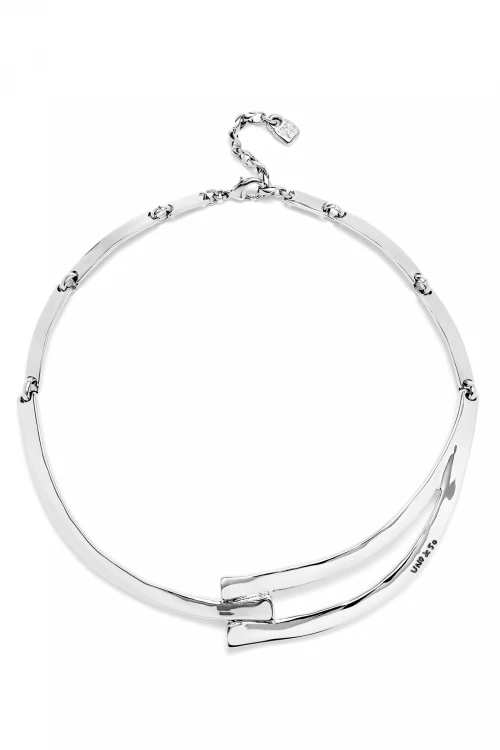 COLLAR RIGIDO DE ALEACIÓN DE METALES BAÑADA EN PLATA DE LEY Colgante