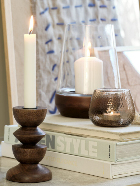 Candelabro JANUS Ø9xA14cm marrón Candelabro JANUS Ø9xA14cm marrón