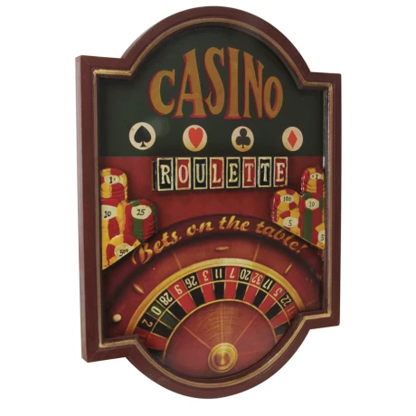 CUADRO MADERA RULETA CASINO 55X40 NF1877 Q6 CUADRO MADERA RULETA CASINO 55X40 NF1877 Q6