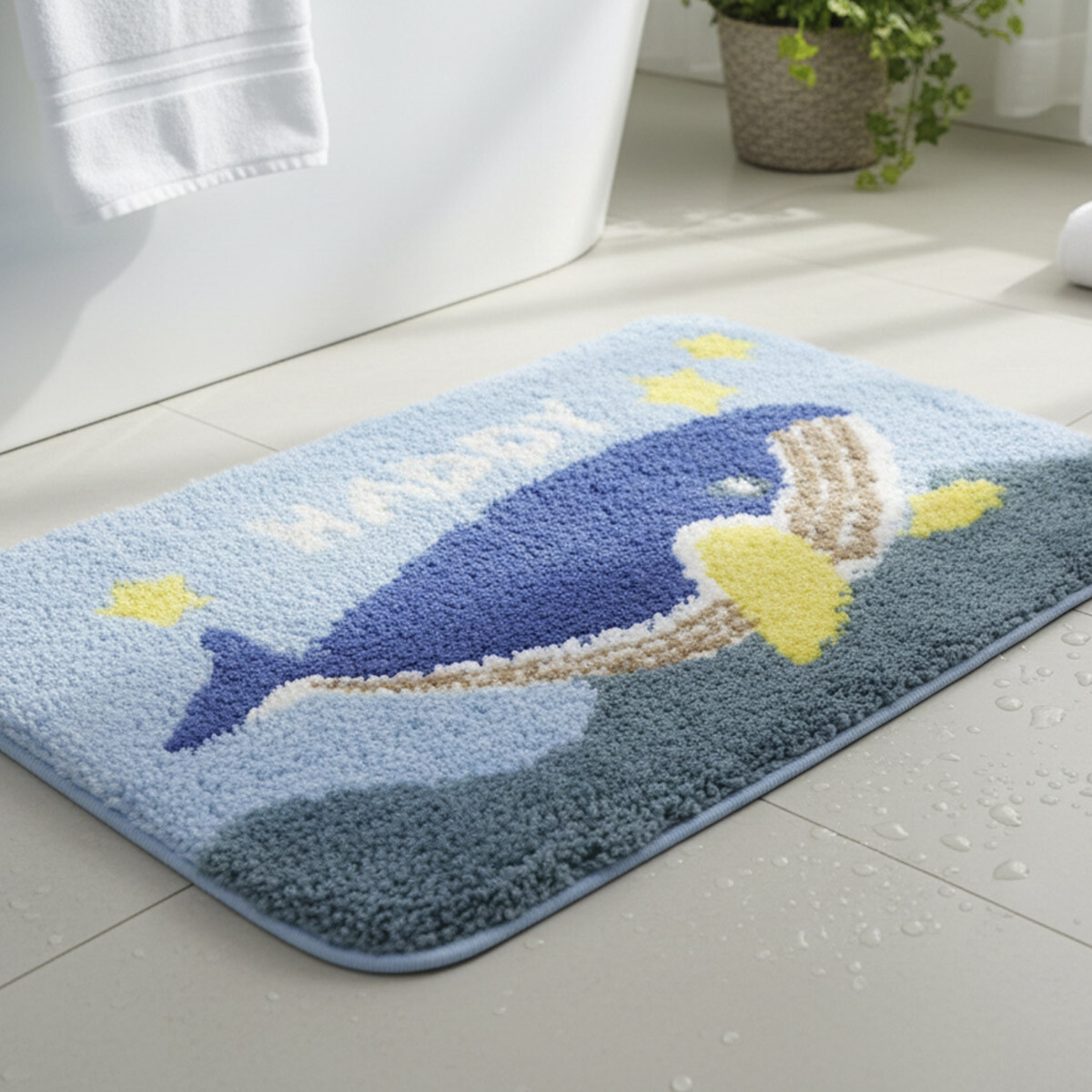 Alfombra Infantil Chenille 40 x 60 cm - BALLENA LH43 