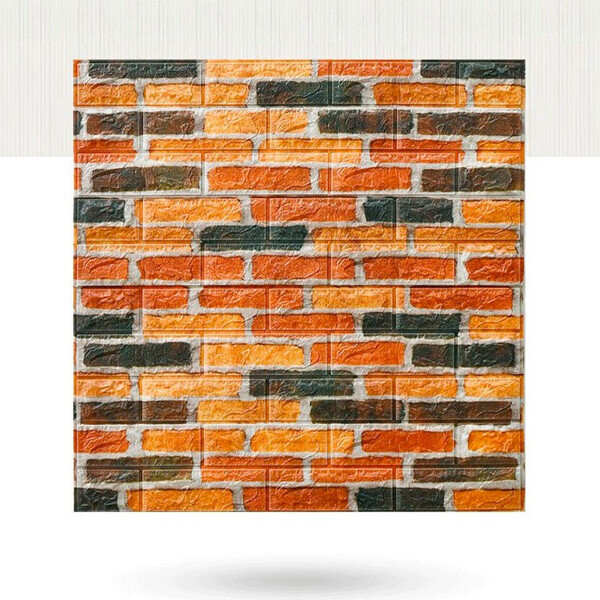 Revestimiento Pared Adhesivo Fácil Colocación Piedra X20 Un Variante Color Ladrillo