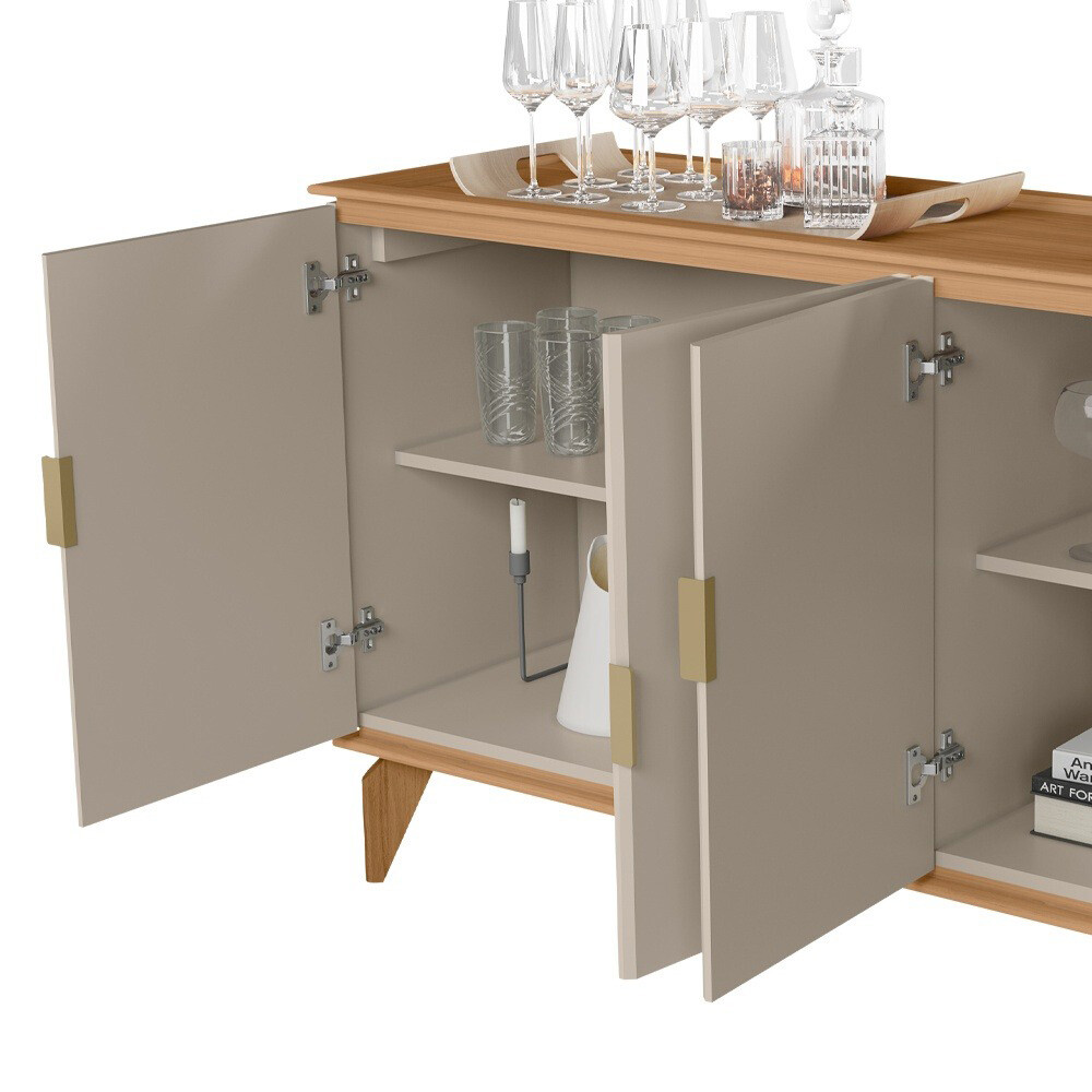 APARADOR MODELO EVORA 160 CM COLOR JEQUITIBA/OFF WHITE Aparador Modelo Evora 160 Cm Color Jequitiba/off White