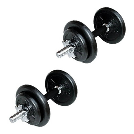 Set 2 Mancuernas + Barra 1.5m + 20 Kg Hierro Compacto 4 Discos 5Kg