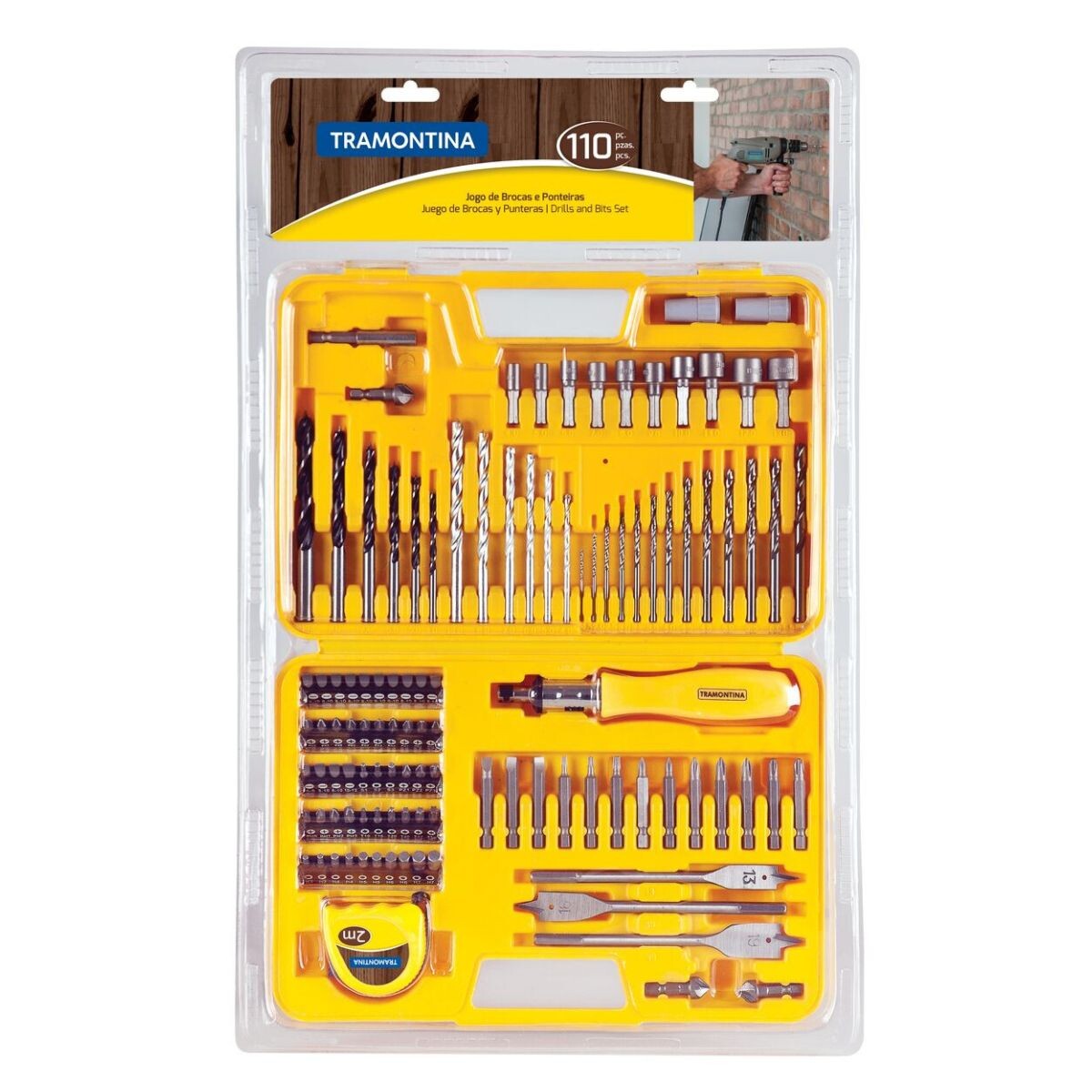 MALETIN CON MECHAS Y PUNTAS 110PCS TRAMONTINA Maletin Con Mechas Y Puntas 110pcs Tramontina
