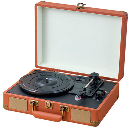 Tocadiscos Vinilo Retro Parlante Bluetooth Portátil Marron