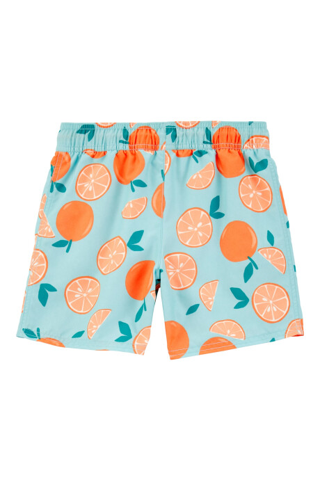 Short de baño, con protección UPF 50+, diseño naranjas Sin color
