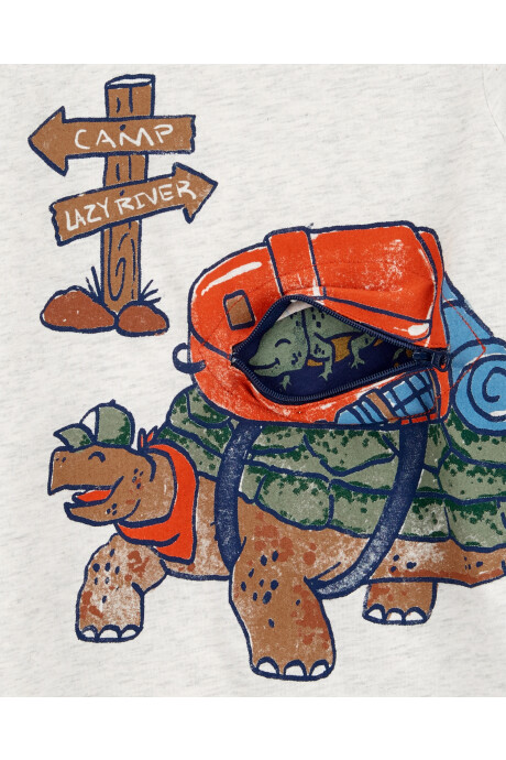 Remera de algodón manga corta estampa tortuga 0
