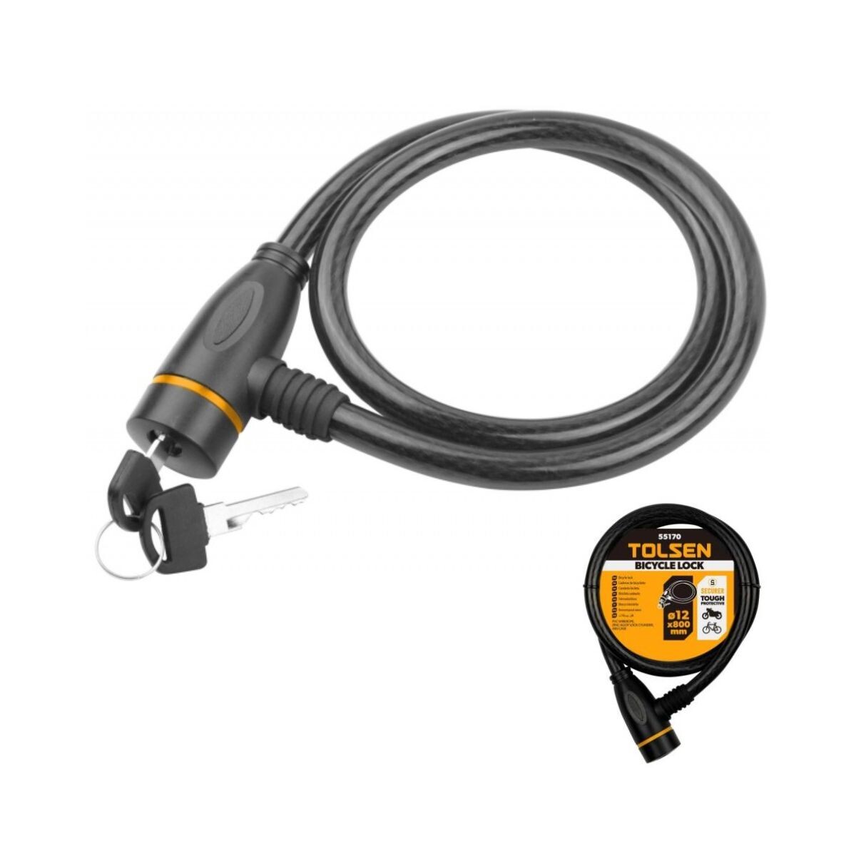 Candado Bicicleta Y Moto 12 X 800mm Tolsen 