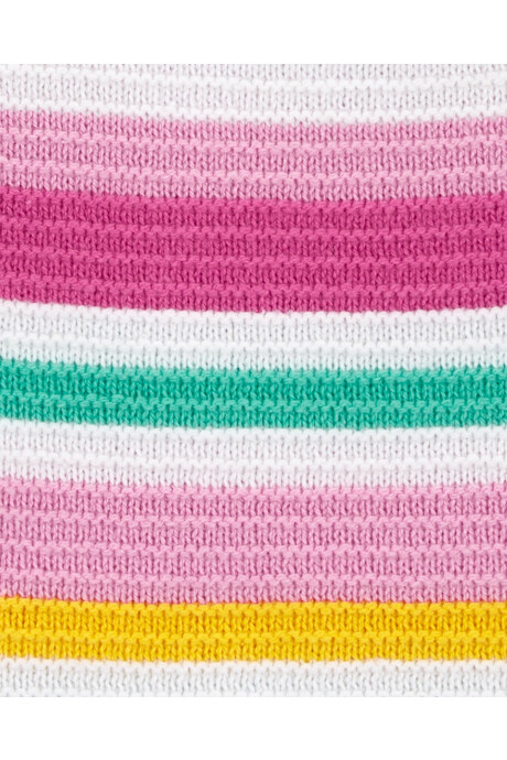 Musculosa a crochet, diseño a rayas Sin color