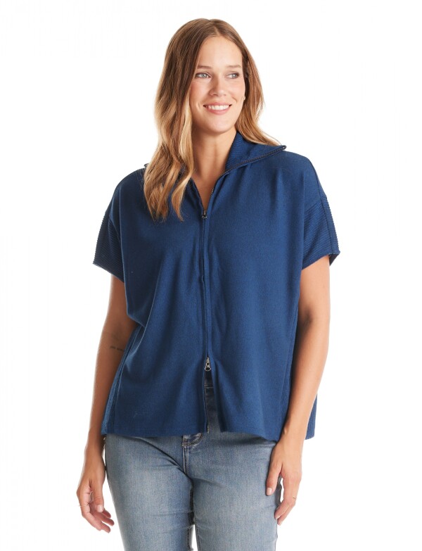 Cardigan Con Cierre AZUL
