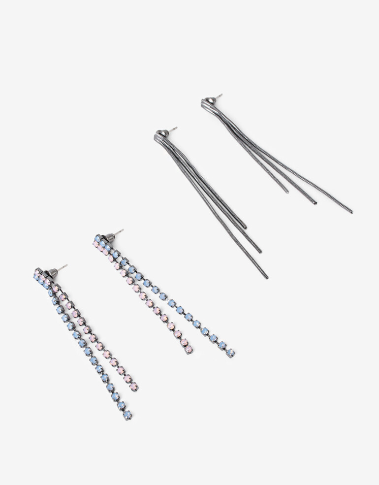 Aros Sets Strass Set De Aros Colgantes - Combinacion Multicolor