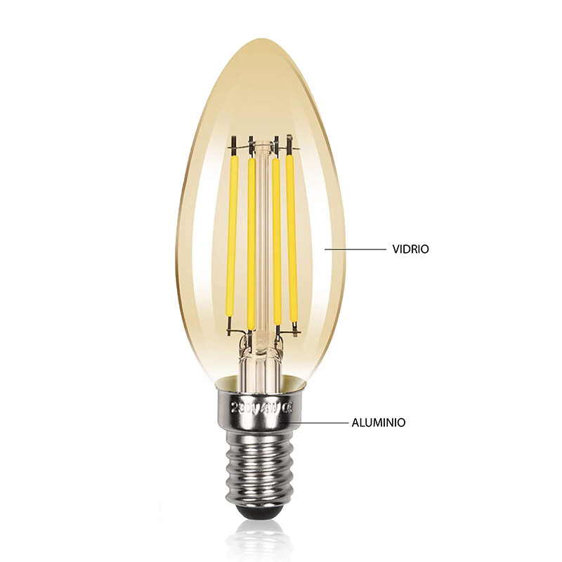 Lámpara Filamento LED VELA 4W Ultra Cálida Lámpara Filamento LED VELA 4W Ultra Cálida