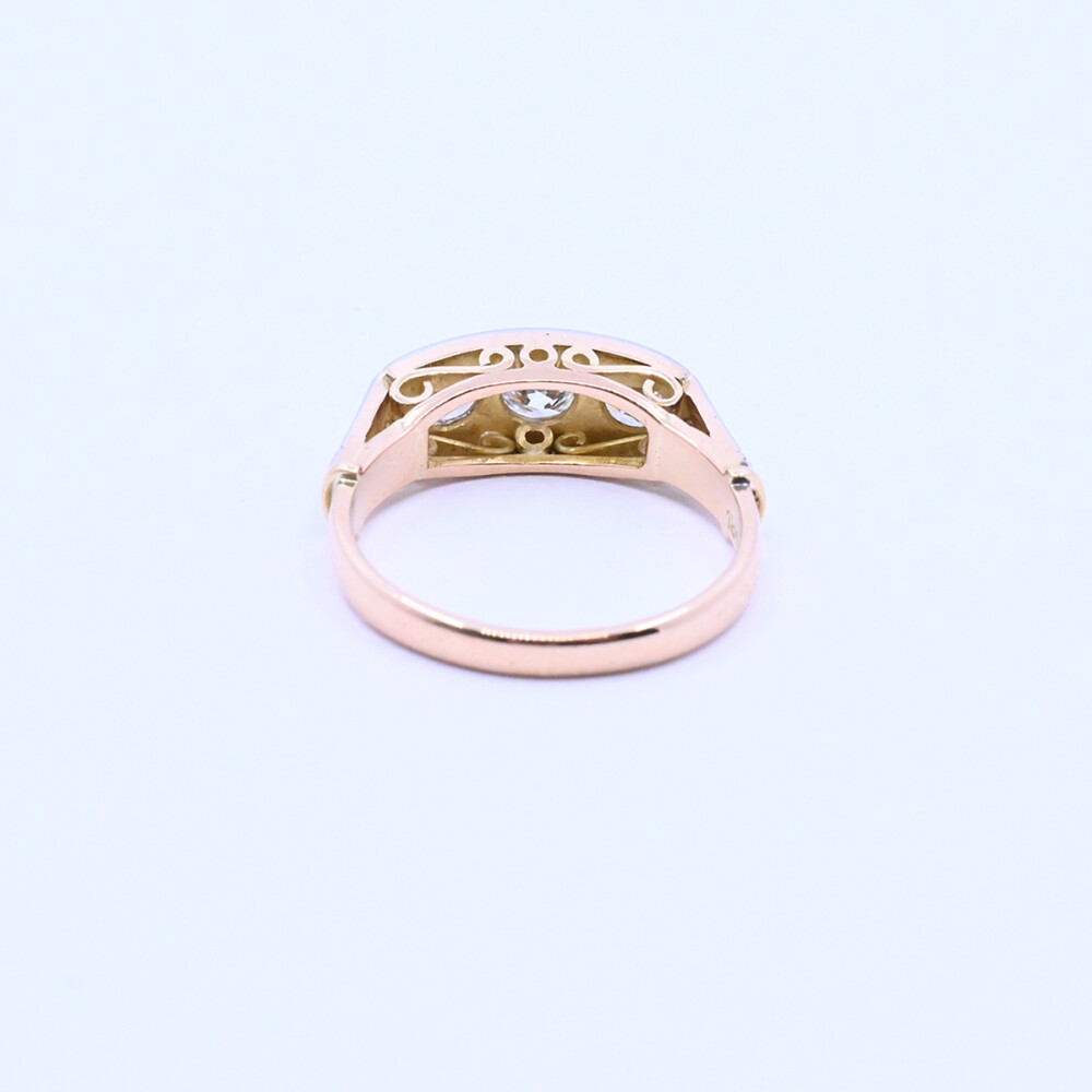 Anillo oro 18k 2 tonos con brillantes y diamantes. Anillo oro 18k 2 tonos con brillantes y diamantes.