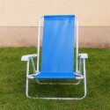 SILLA REPOSERA RECLINABLE ACERO 4 POSICIONES AZUL