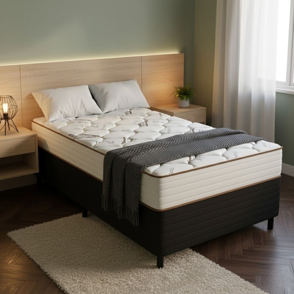 SOMMIER UNA PLAZA BASE CAMA COLCHÓN 100% ESPUMA SOMMIER UNA PLAZA BASE CAMA COLCHÓN 100% ESPUMA