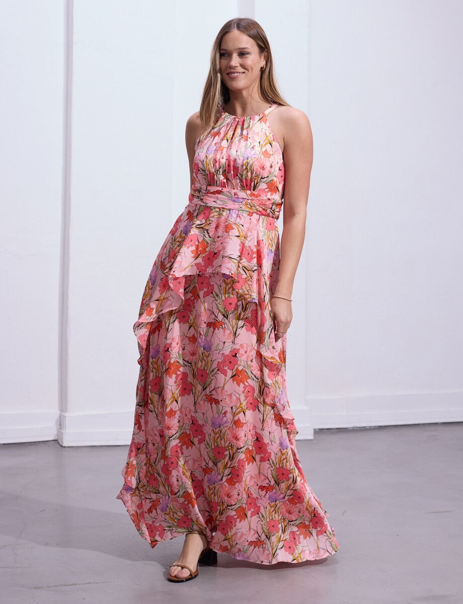 Vestido Maxi Printed - Coral/multi 