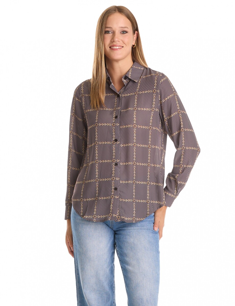 Camisa Printed - Gris/multi 