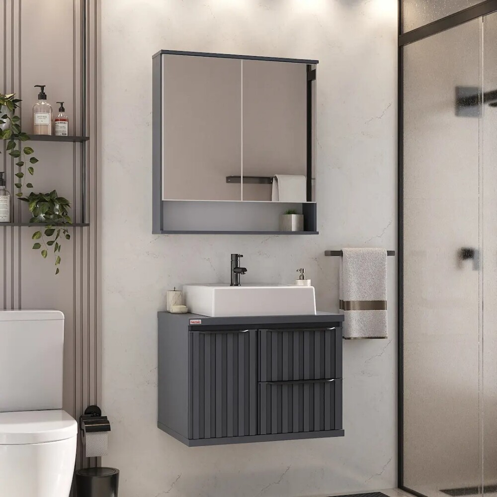 GABINETE CECILIA SUSPENDIDO 60 - COLOR PLOMO Gabinete Cecilia Suspendido 60 - Color Plomo