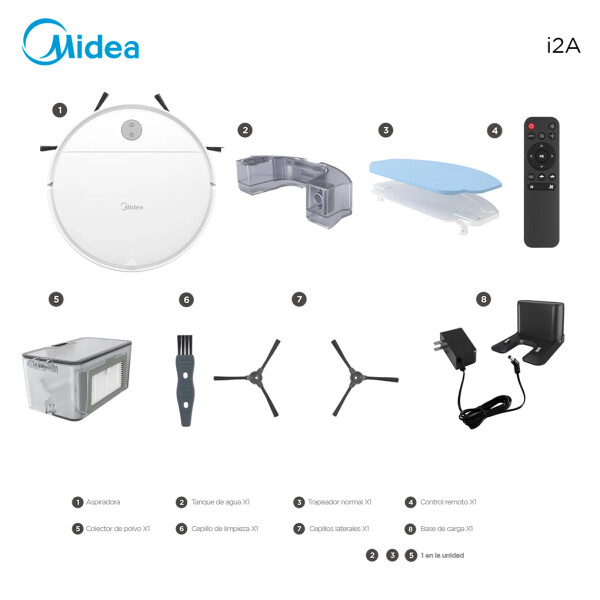 Aspiradora Robot Midea I2a ASPIRADORA ROBOT MIDEA I2A BLANCO