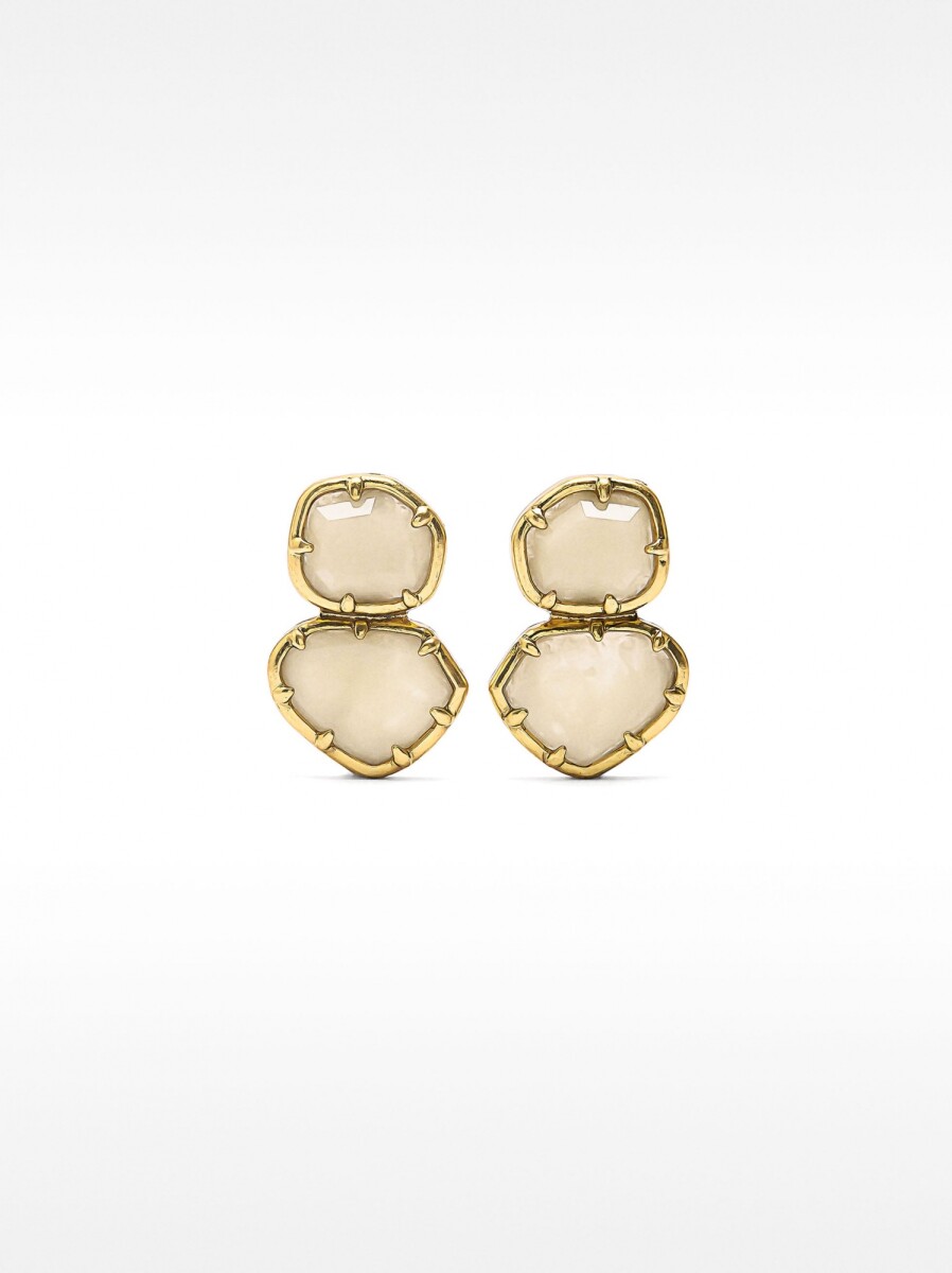 Pendientes Dorados Con Efecto Piedra - crudo 