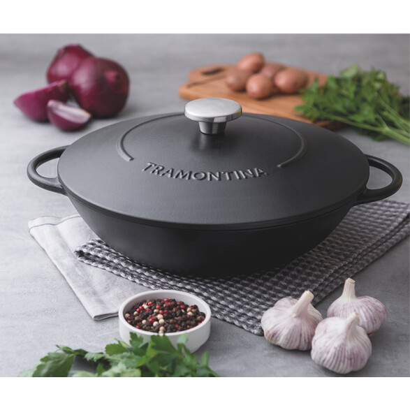 Olla wok con tapa Ø 32cm. - 5.0 lt. "TRENTO" -TRAMONTINA TR6097
