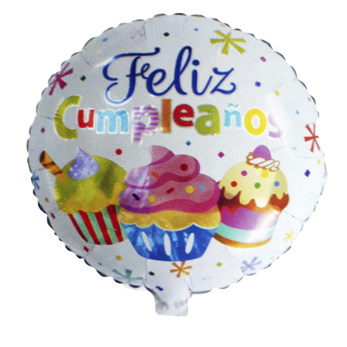 Globo Helio metalizado Feliz cumpleaños- cupcakes 