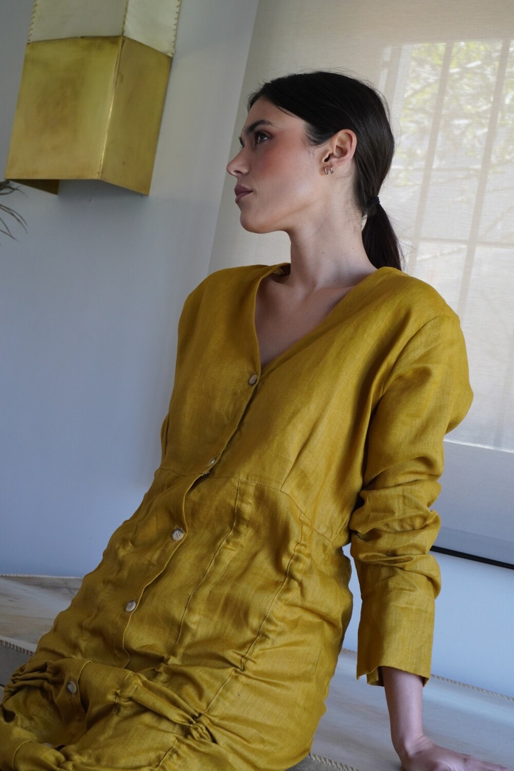 Imperfect Shape Dress Mostaza