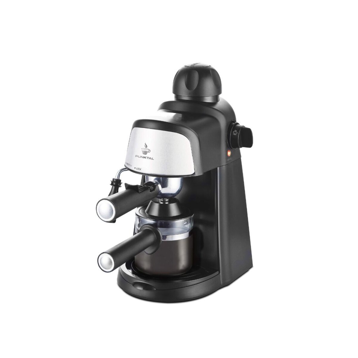 Cafetera Expresso - Punktal 800W 4 Tazas con Vaporizador 