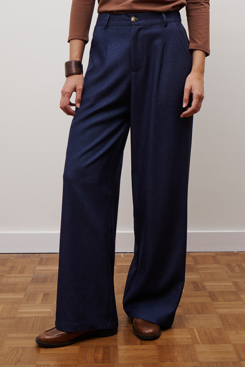 PANTALON JEAN TEXTIL AZUL CAMEL